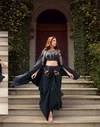 Gauhar By Sayuri Gerogette Embridery Indo Western Lehenga